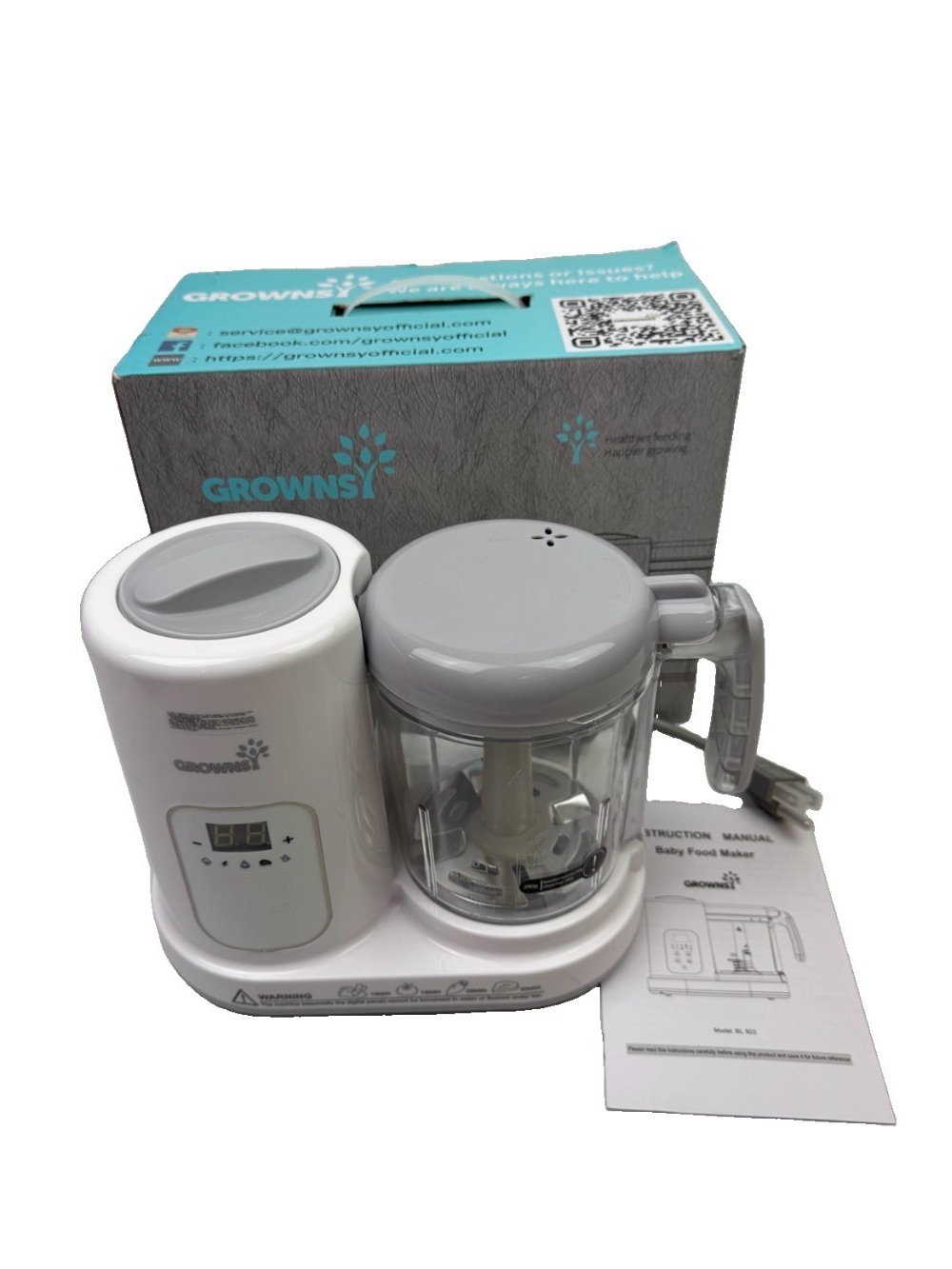 Grownsy Electric Food Processor Baby Food Maker Model BL703 Missing Food Pouches